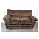 Double recline loveseat. Brown Microfiber. 70"