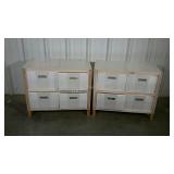 Two corrugated plastic storage units. Four bins