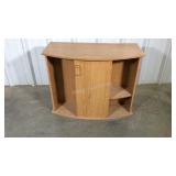 Open back TV cabinet missing one shelf
