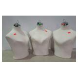Three table top  upper mannequin displays,