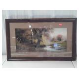 Creek scene print, framed and matted, 37 x 23