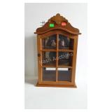 Oak arch top curio wall cabinet, 15 x 24 x 6