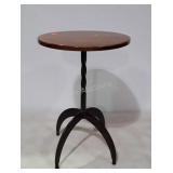 Wood top stand with metal base 16 inches in