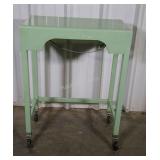 Painted, wheeled cart with extension cord