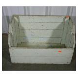 Painted bin box. Has handles. Kindling box or