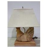 Chicken lamp made from natural materials