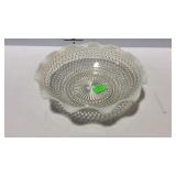 White hobnail opalescent bowl