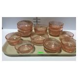 Pink depression glass bowls