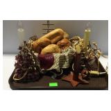 Country Craft decor -electric candles & artificial