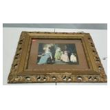 Framed print of four woman in a room, in guilted