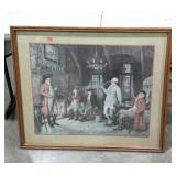 Framed print of English men sitting around and