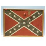 Framed silk confederate flag it does have damage