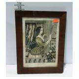 Framed print of a woman named Sarah talking to