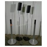 Speaker lot. Two Sony mini speakers on stands