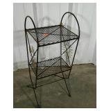 Wrought iron two shelf stand. 28" high.