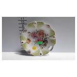 Painted china floral plate, German - 10-1/2"