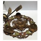Vintage brass - ceiling light fixture, and set of