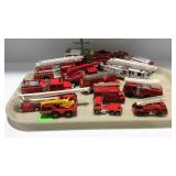 Group of toy fire trucks