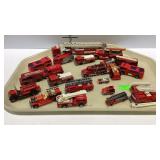 Group of toy fire trucks