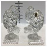 Lead crystal - 2 pair of decor egg shaped figures