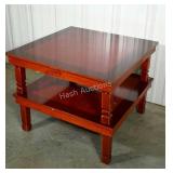 Two laminated, folding tables. Low to the floor.
