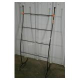 Iron, freestanding towel rack. 21"wide, 46"