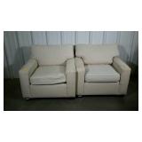Two upholstered living room chairs. Mitchell
