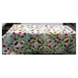 Multi colored quilt, is 95 by 77