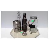 Pewter flask, Pro Re Nata Brewery mini keg, gallon