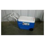 Blue IGLOO wheelie cooler. 38 qt.