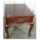 Single queen Anne style side table. One drawer.