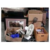Skid lot, includes glassware, fan, desk light,