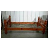 Twin size bed. Cannonball style.