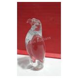 Hand Sculptured art glass bird statue, made in
