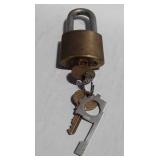 WB brass pad lock with keys - seller code 1I