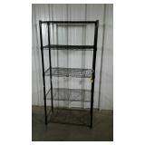Black adjustable shelving.  30"×16"×63". Seller