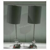 Two home decor design lamps with shades 31 inches