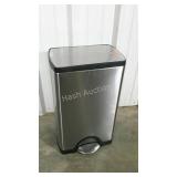Simplehuman step on kitchen trash can. Stainless