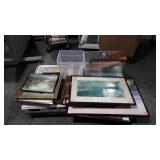 Large group of pictures, two totes, wall peg