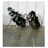 His and her golf clubs in self standing golf
