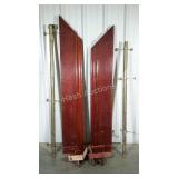 Bar parts. Brass footrail, wall mount bartop and