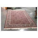 Red multi colored area rug 106 by 66