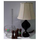 Household group, Lamp, grape design punch bowl
