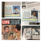 LIFE magazines with  **UNCUT MICKEY MANTLE CARD