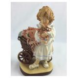 Girl with Cat and stroller, 4 1/2" Original Lisi