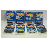 8 Hot Wheels cars, carded
