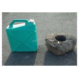 Reliance water jug, and lightweight stone planter