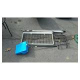 Group lot, includes metal rack, log holder for