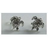 Sterling silver turtle earrings