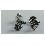 Sterling silver horse stud earrings